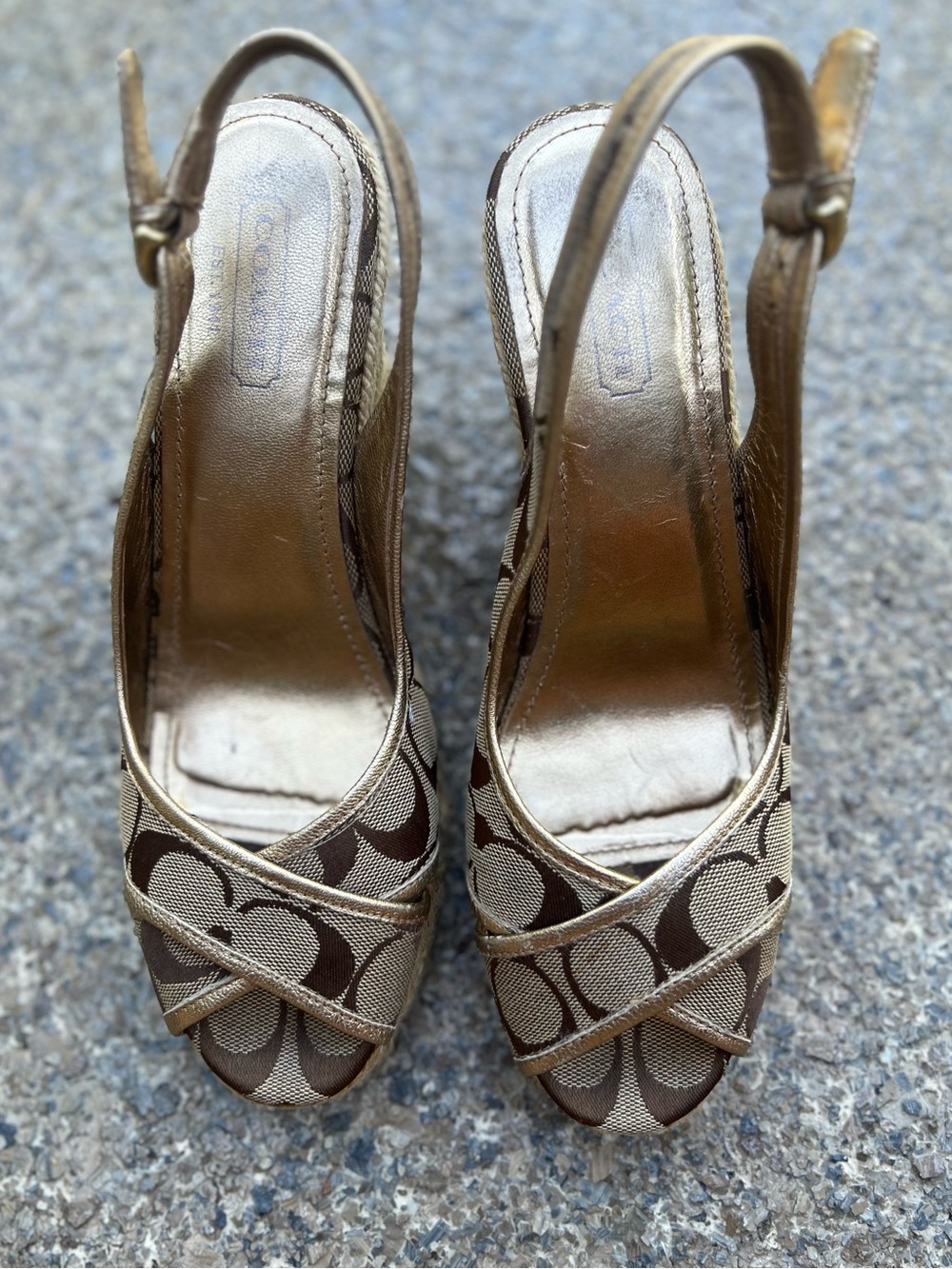 COACH Kara Signature Wedge Espadrille Sandals - Picture 9 of 15
